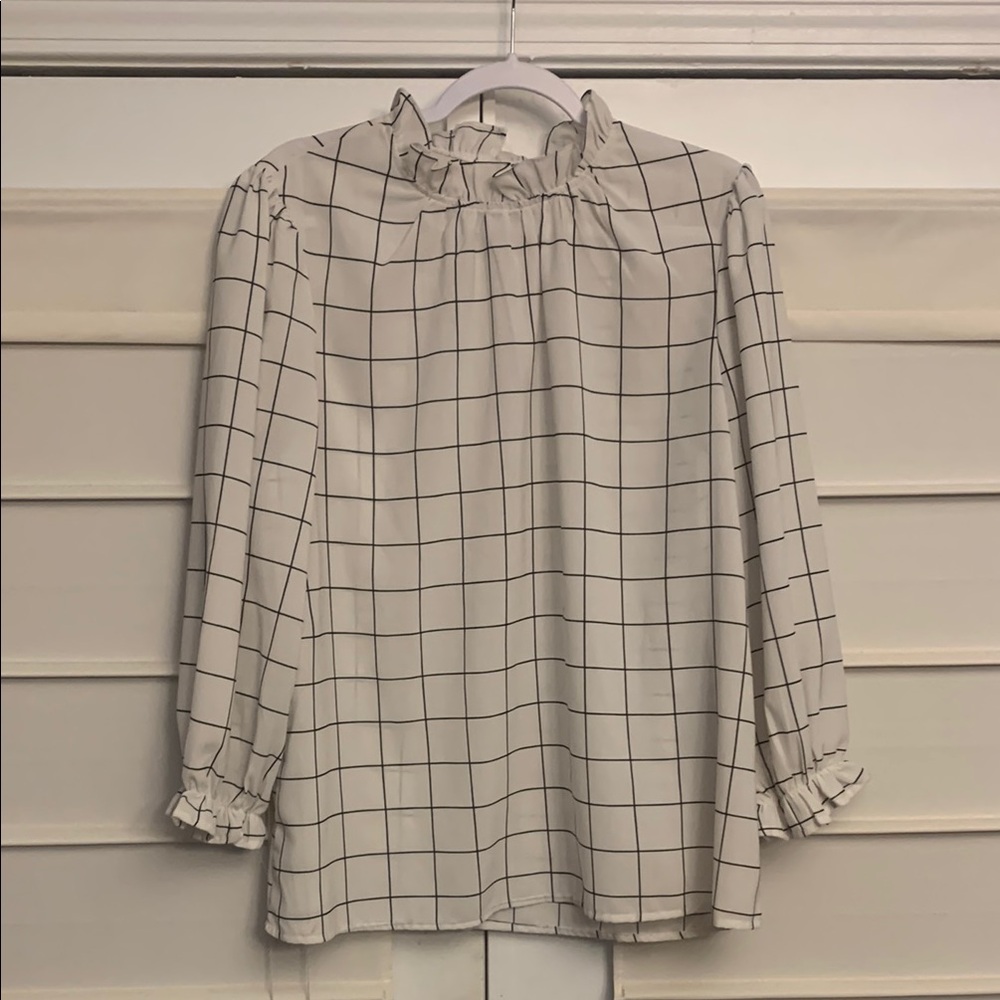 Chic Grid Pattern Blouse